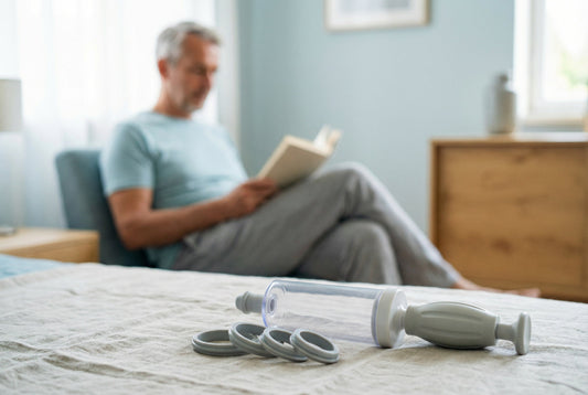 Informatieve afbeelding over veelvoorkomende problemen en oplossingen bij het gebruik van een erectiepomp met praktische tips