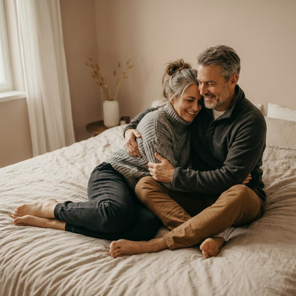 Intieme lichaamstaal in de slaapkamer bij artikel over non-verbale communicatie en romantische verbinding