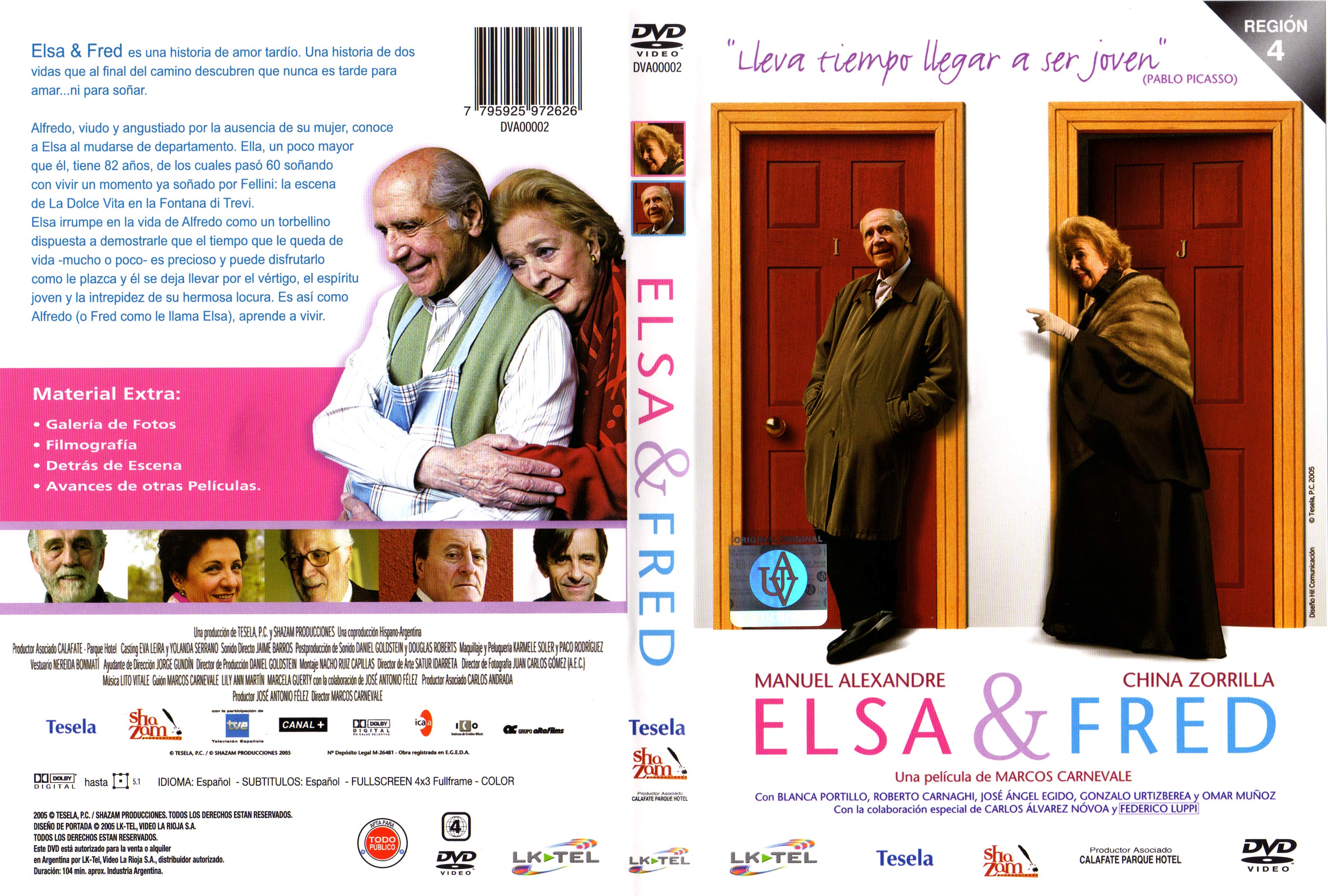 Elsa y Fred DVD volledige cover met synopsis, castfoto's en filmdetails