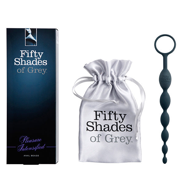 Fifty Shades of Grey anale kralen met verpakking en zilveren satijnen opbergzakje
