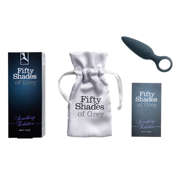 Something Forbidden butt plug complete set met satijnen opbergzakje en verpakking