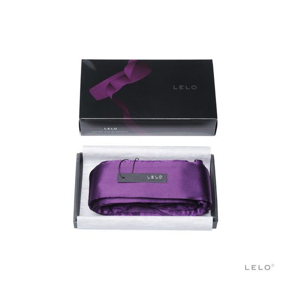 Intima Silk blinddoek Lelo paarse zijden blinddoek in zwarte geschenkdoos met vloeipapier