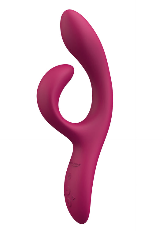 We-Vibe Nova 2 van De Paarse Keizerin in roze-rood, bovenaanzicht met ergonomische vorm